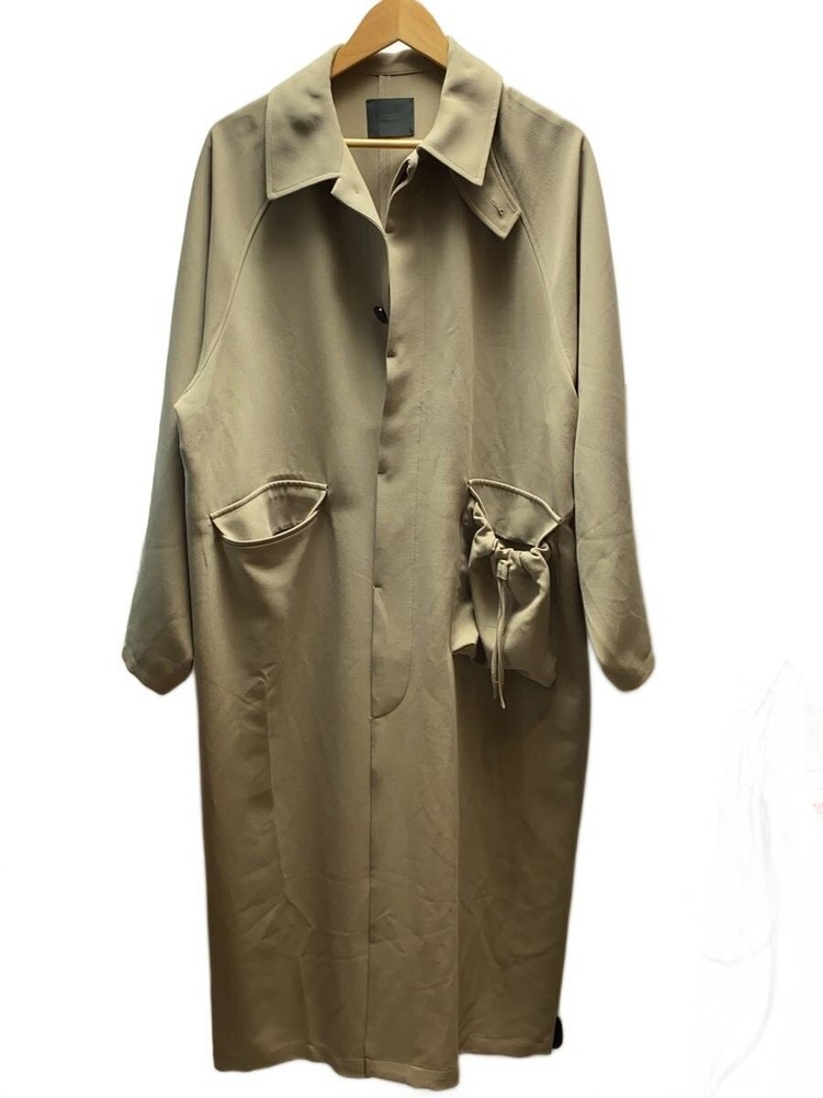 Kbf Stainless Steel Collar Coat/38/Polyester/Beg/Kb36-27L120 1599