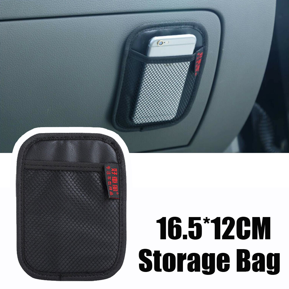 1x Black Car Accessories Card Storage Pocket Bag Organizer Phone Holder Mesh Net