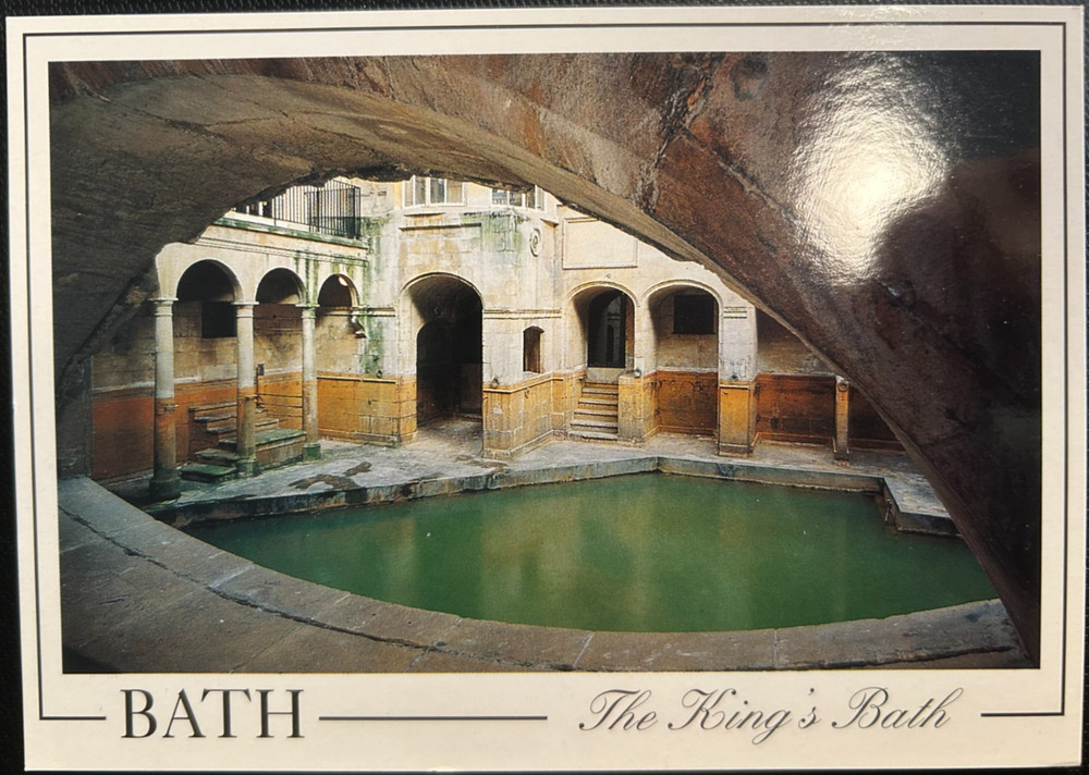 Postcard: The Kings Bath of the Romans Baths, built for King Edgar in 10th cent