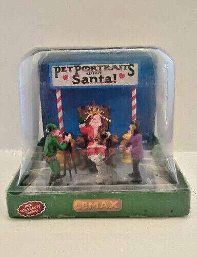 Lemax Pet Portraits with Santa Porcelain Christmas Table Accent-image