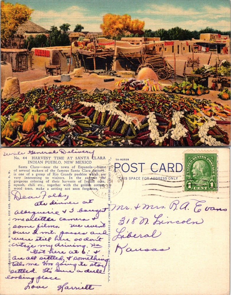 Harvest Time Santa Clara Indian Pueblo NM Postcard