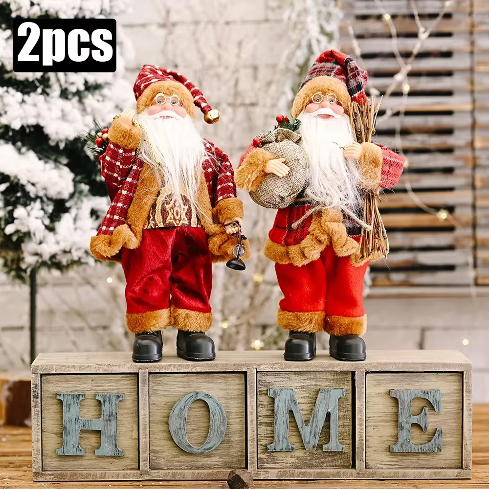 2024 Christmas Decoration Santa Claus Doll 30cm, New Year Gift & Party Ornament