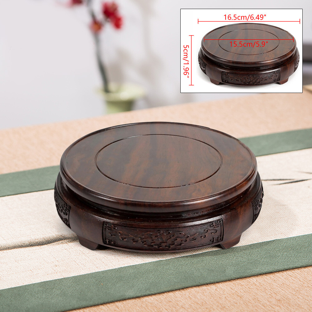 Hand Carved Chinese Wooden Display Stand for Bonsai Teapot or Vase