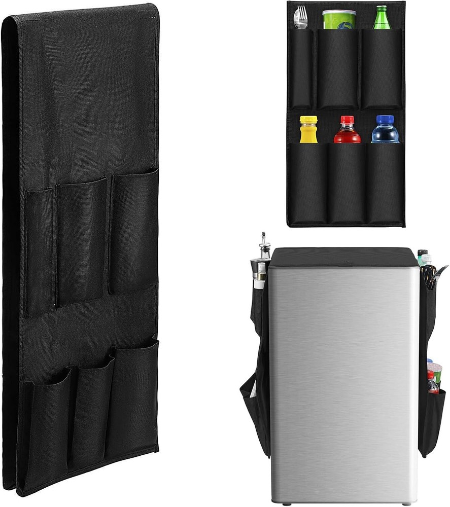 Dorm Mini Fridge Organizer, 10 Pockets Top of Storage Organizer,...