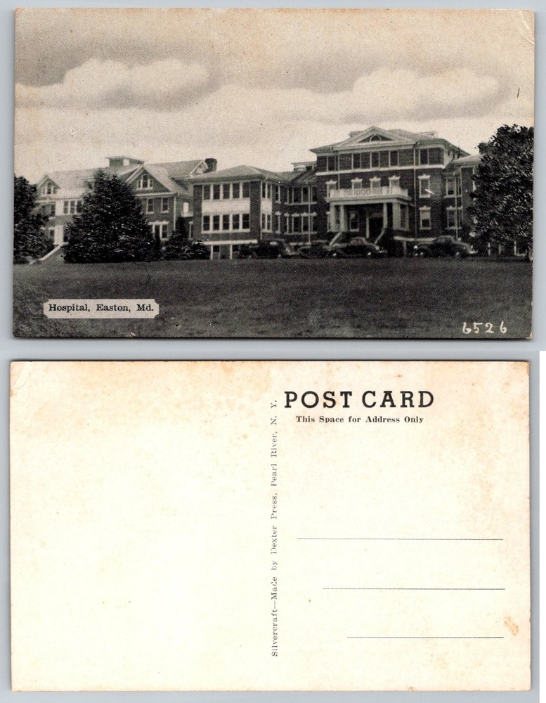 Vintage Easton MD Hospital Postcard Dexter Press Silvercraft 1940s Chrome