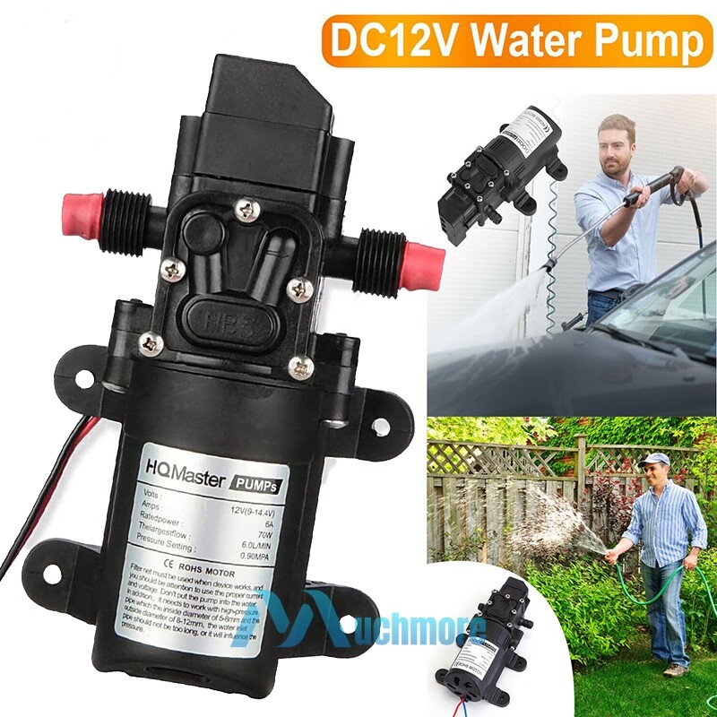 70W Automatic Diaphragm Pump 12V DC 6L/Min Sprayer Self-Priming Water Pump 5GPM