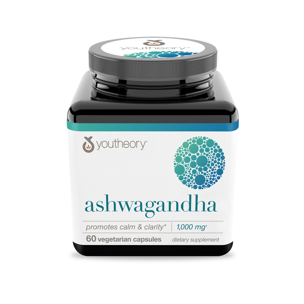 Youtheory Ashwagandha Dietary Supplement- 1-000 mg- 60 count