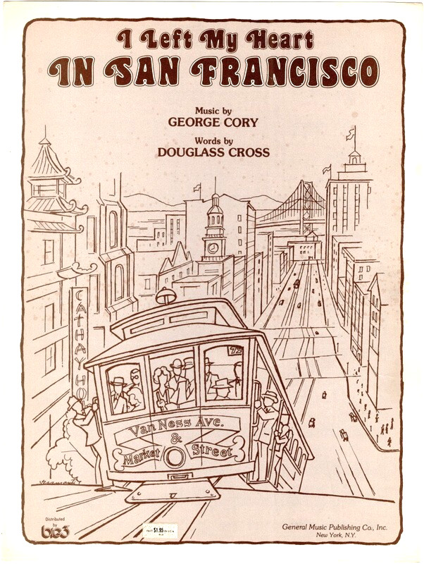 1 I Left My Heart In San Francisco, Vintage Sheet Music , 1954