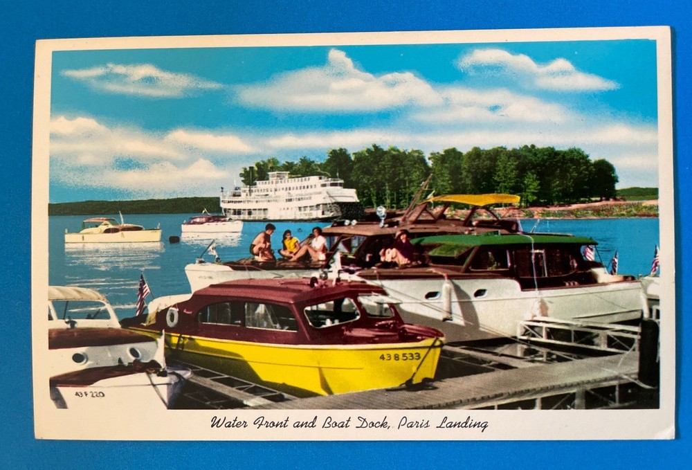 Tennessee TN Paris Landing State Park Water Front & Boat Dock Vintage Postcard
