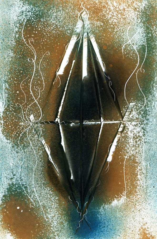 Antique Bird Cage Painting with no bird in Dijon to White signed by Jason Girard