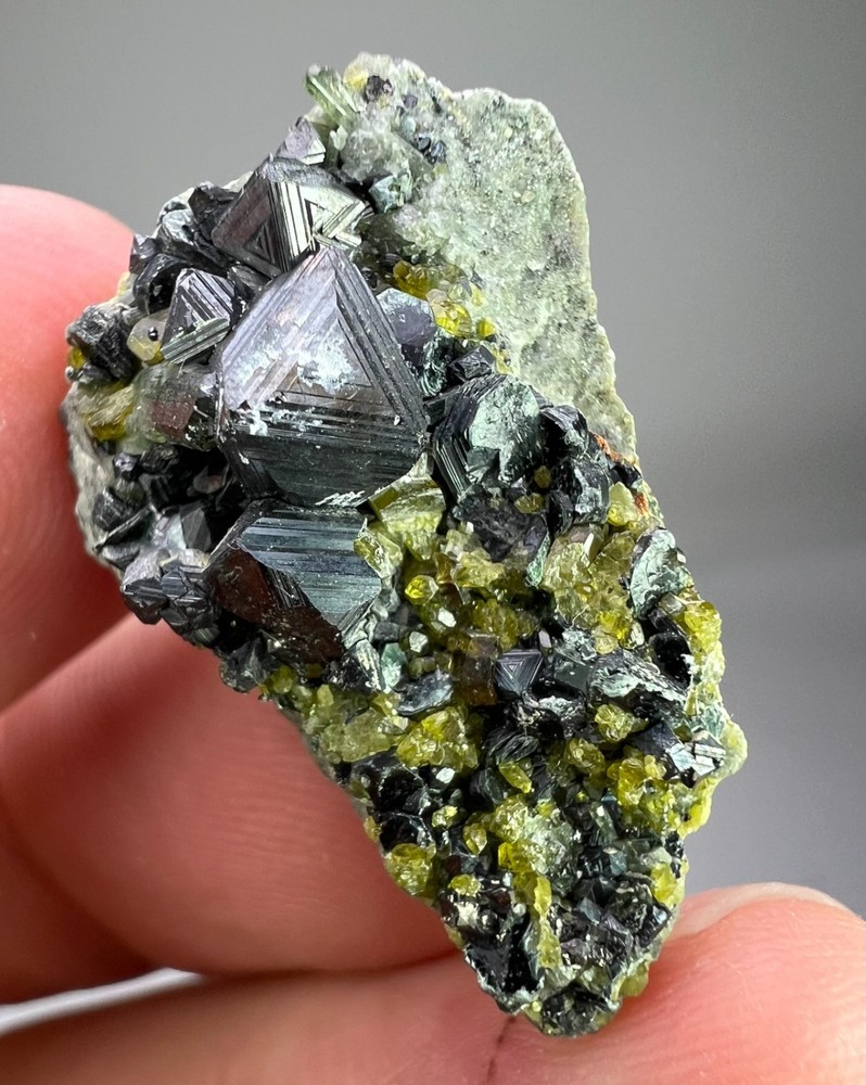 41 CT Magnetite With Garnet And Epidote on Matrix from Nangarhar Afghanistan Z6