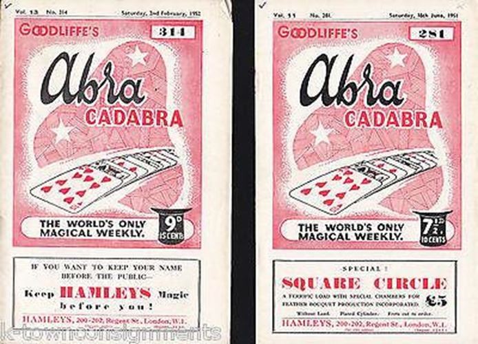 Abracadabra Vintage Magician Magic Card Tricks Abra Cadabra Magazines 1950s-image