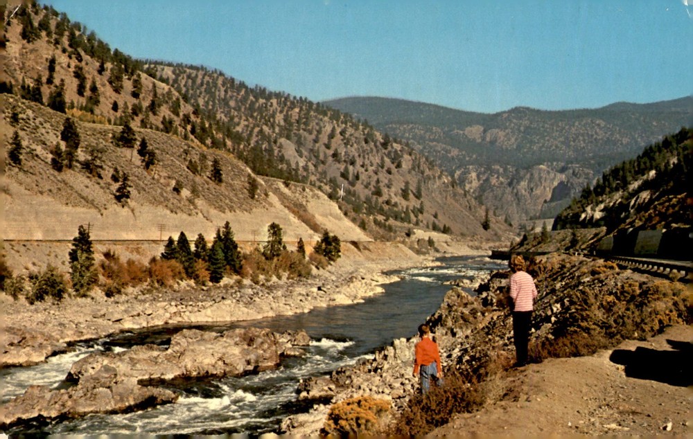 Thompson River, Spences Bridge, British Columbia, early autumn, Postcard