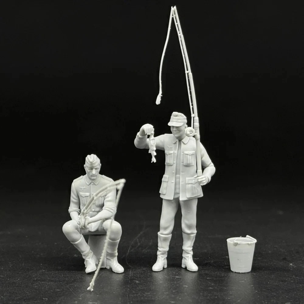 1/35 German Soldiers fishing RESIN FIGURE MODEL KIT Unassembled Unpainted NEW
