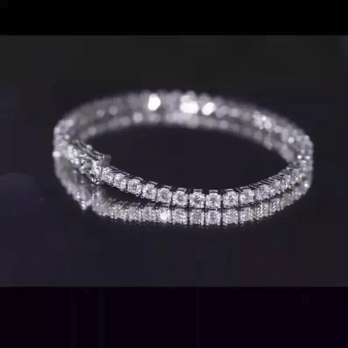 18Ct Lab Diamond 14k White Gold Plated Round Cut Tennis Bracelet for Women