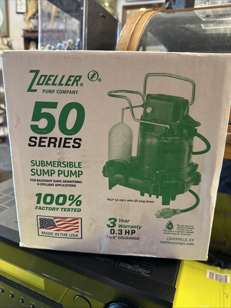 Zoeller 50 Series 1/3 HP Mighty-Mate Submersible Sump Pump-Plumbing M53-D NEW!