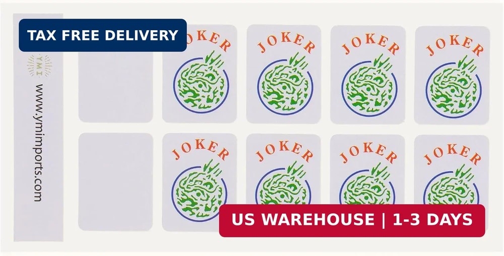 Yellow Mountain Imports American Mahjong Joker Tile Decal Stickers, Set of 8