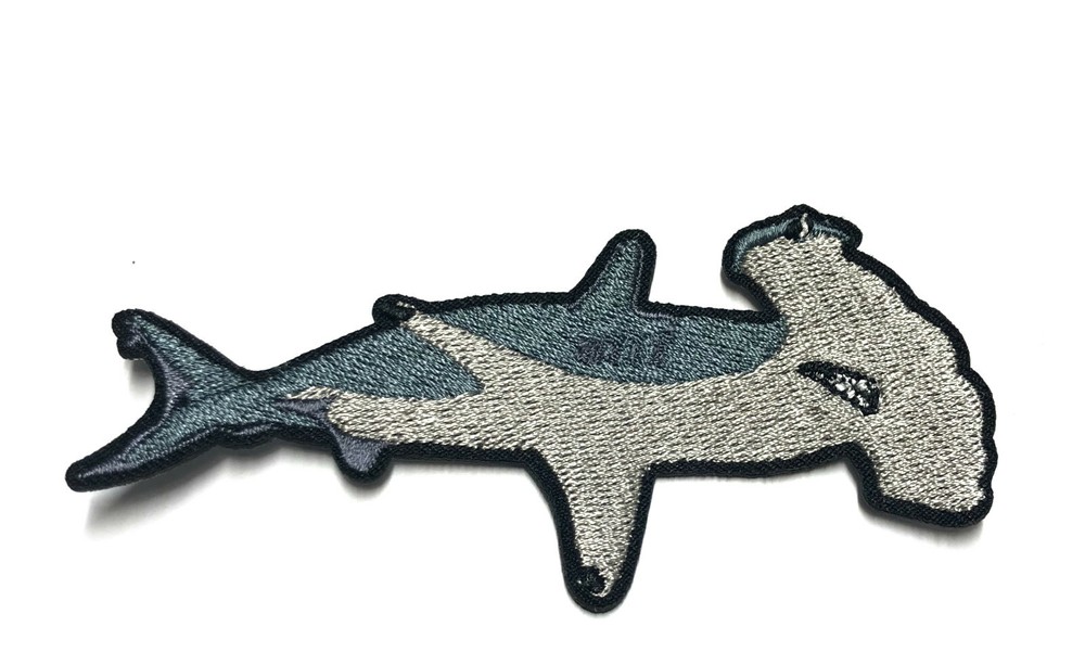 Hammerhead Shark Patch Embroidered Iron-on Applique Animal Sea Life Souvenir