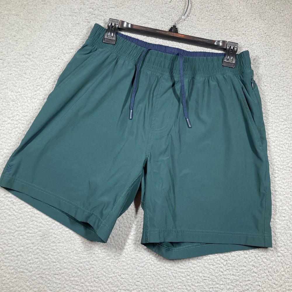 Rhone Athletic Shorts Mens Medium Green Drawstring 7 Inch Inseam Pockets
