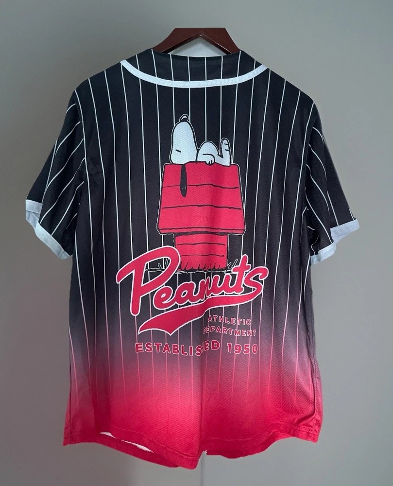 Peanuts Snoopy Graphic Shirt Polyester Unisex Baseball Jersey 2XL (50-52)