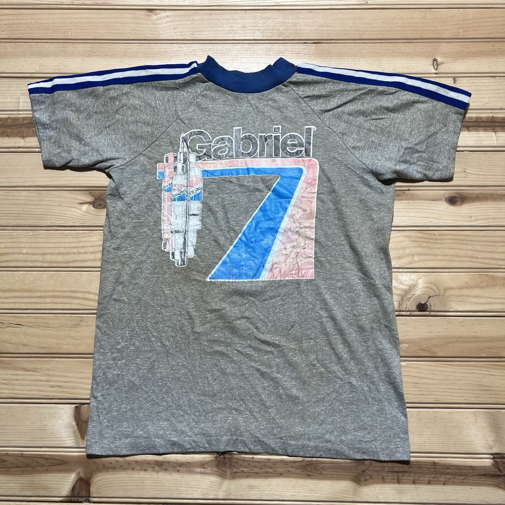True Vintage 70s Gabriel Hijackers Shock Absorbers Car Shirt Size Small