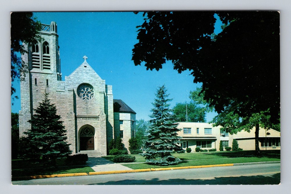 Rensselaer IN-Indiana St Augustine Catholic Church & School Vintage Postcard