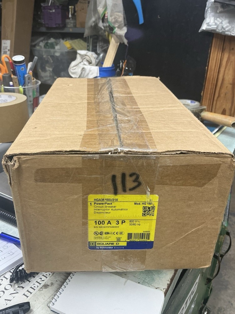 Square D HGA36100U31X Molded Case Circuit Breaker 100A 3P 600V