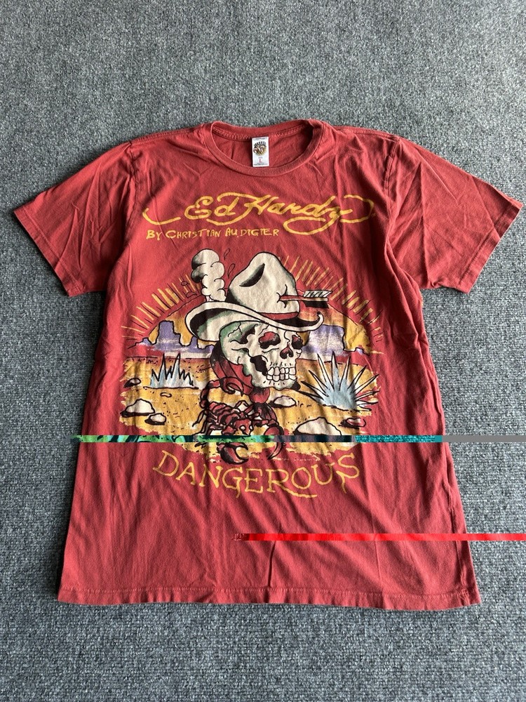 Ed Hardy by Christian Audigier Skull Top Hat Graphic T-Shirt – Size L