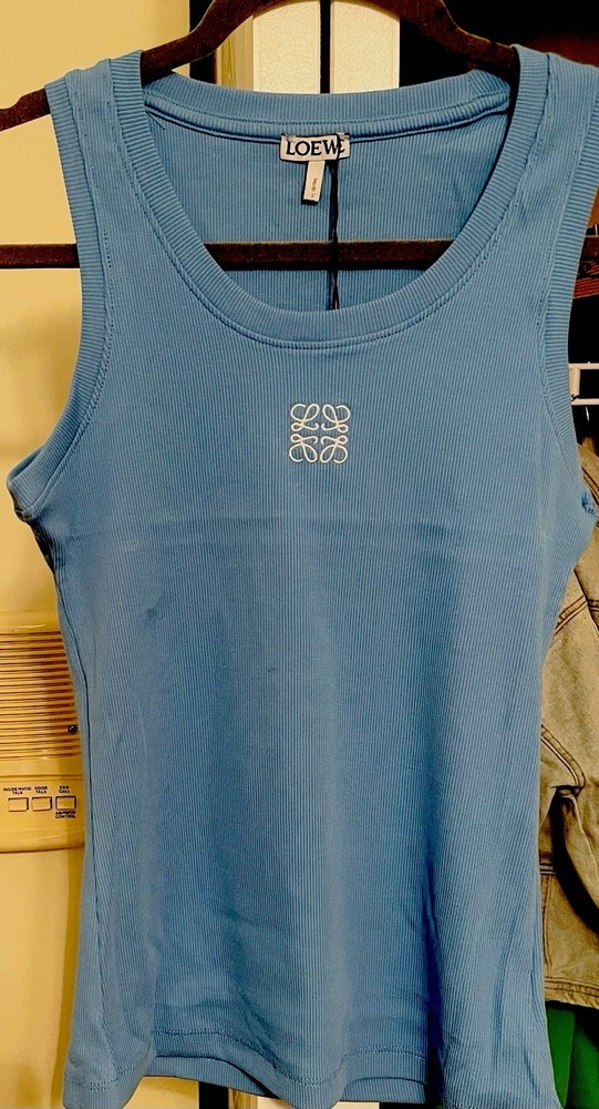 AuthLoewe Anagram Logo  Blue Tank Top Size M
