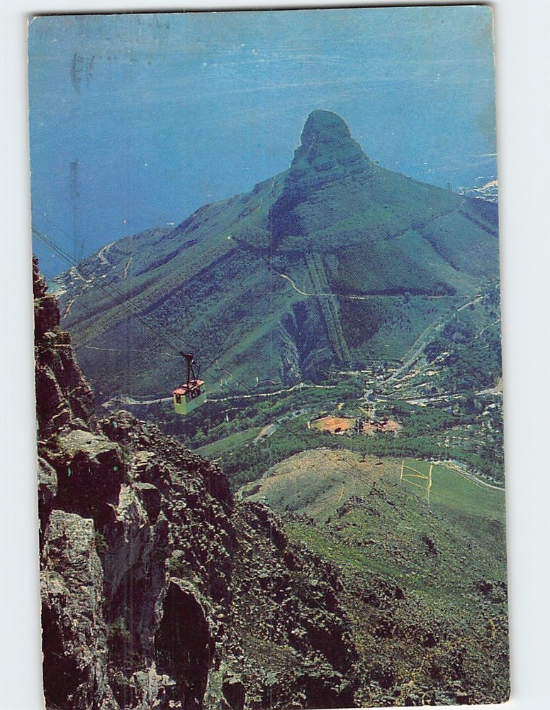Postcard Cable Car Table Mountain Lion's Head Cape Town South Africa