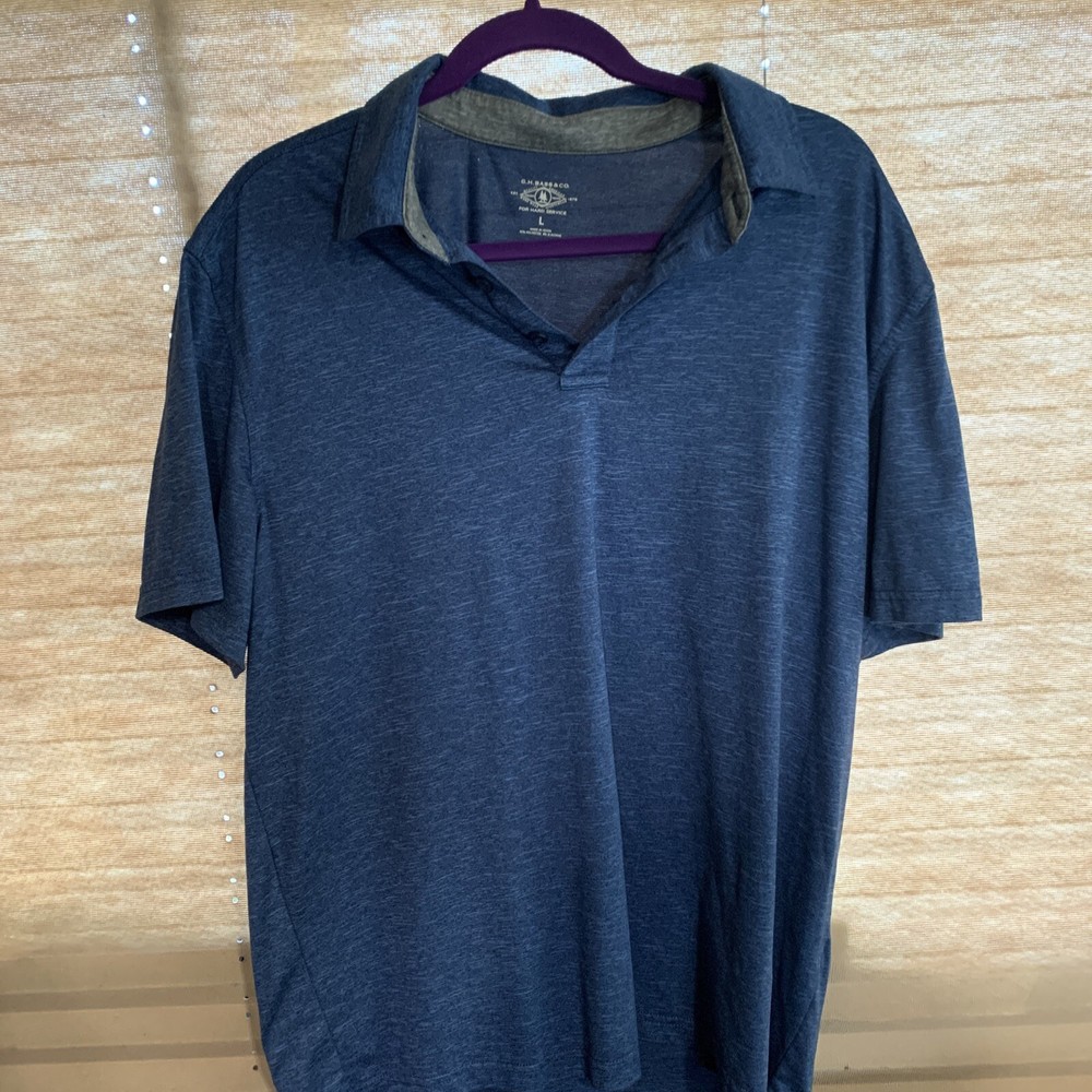 G.H. Bass & Co. Men’s Blue Short Sleeve Polo Shirt Size Large Collared