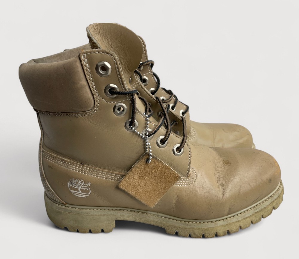 Timberland Men's Beige Leather Hiking Work Boots Size 7 M