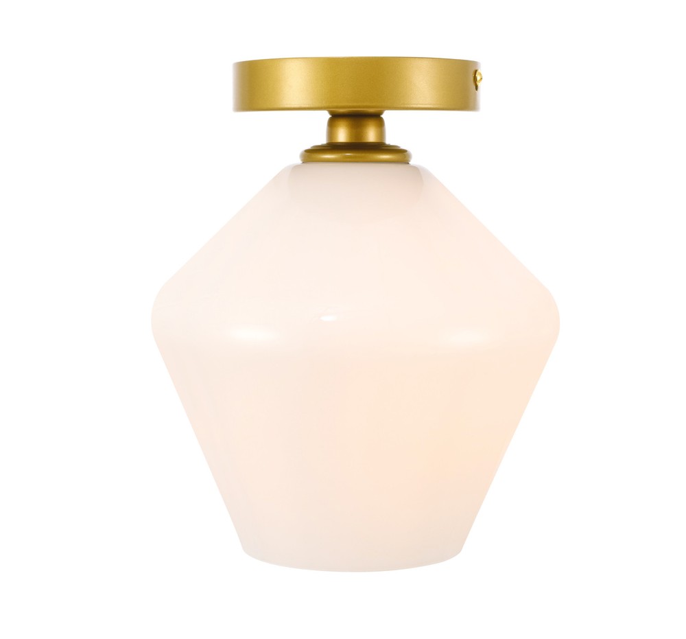 Elegant Brass LD2255 Gene 8 Inch Semi-Flush Ceiling Light Fixture