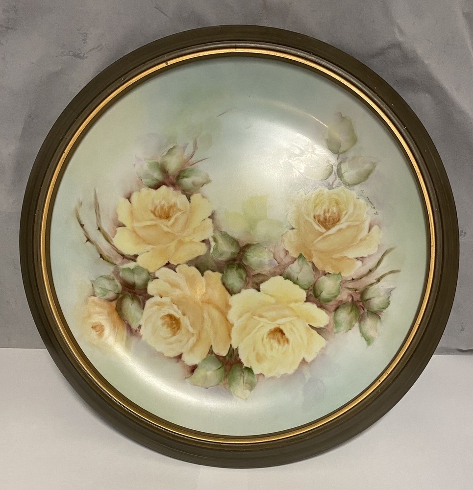 Vintage Hand Painted Plate, Signed A. Stevens 1979, Framed