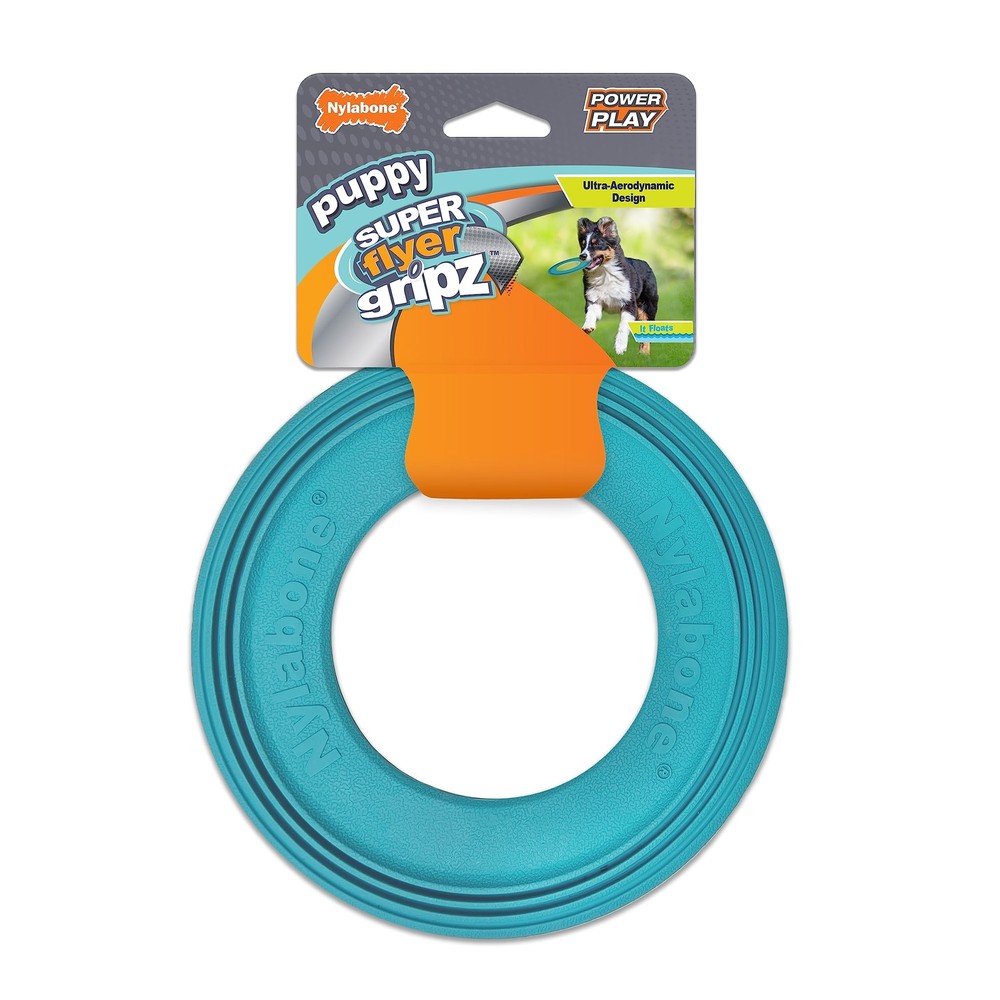 Power Play Puppy Super Flyer Gripz Disc for Dogs - Interactive Puppy Enrichme...