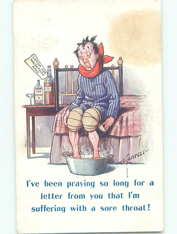 Bamforth Comic signed MAN WITH FEET IN THE WATER : make an offer AB9846