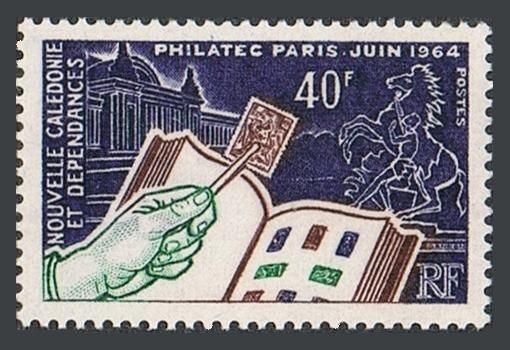 New Caledonia 341,hinged.Mi 405. Philatelic,Postal EXPO Paris-1964.Stamp album,