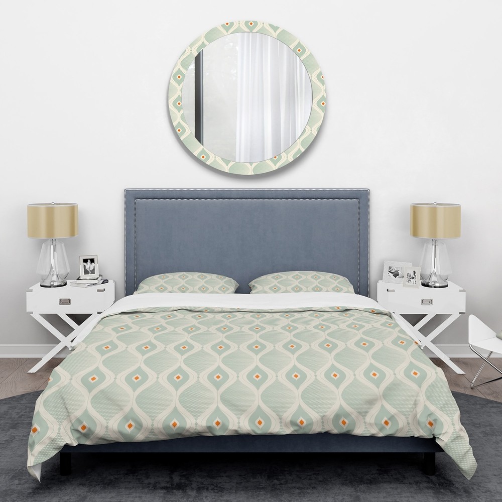 Designart 'Retro Abstract Drops VII' Mid-Century Duvet Cover
