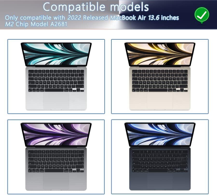 Sticker Cover Skin for 2023 2022 MacBook Air 13.6 Inch M2 Chip A26 Laptop Decal