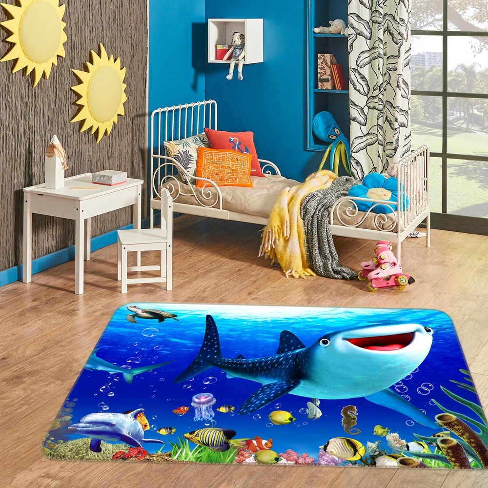 3D Cartoon Whale O3128 Animal Non Slip Rug Mat Elegant Photo Carpet Fay
