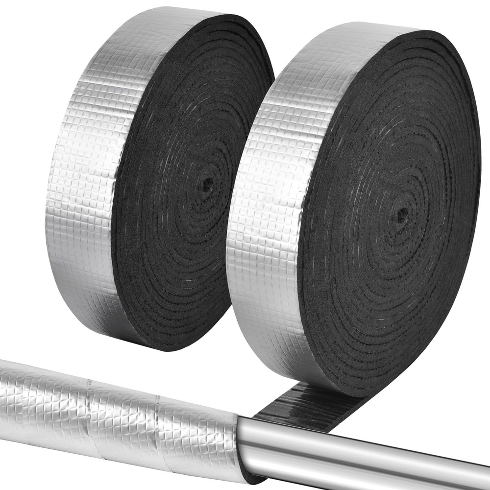Pipe Wrap Insulation 2 Inch Wide 33 ft Outdoor Foam Silver