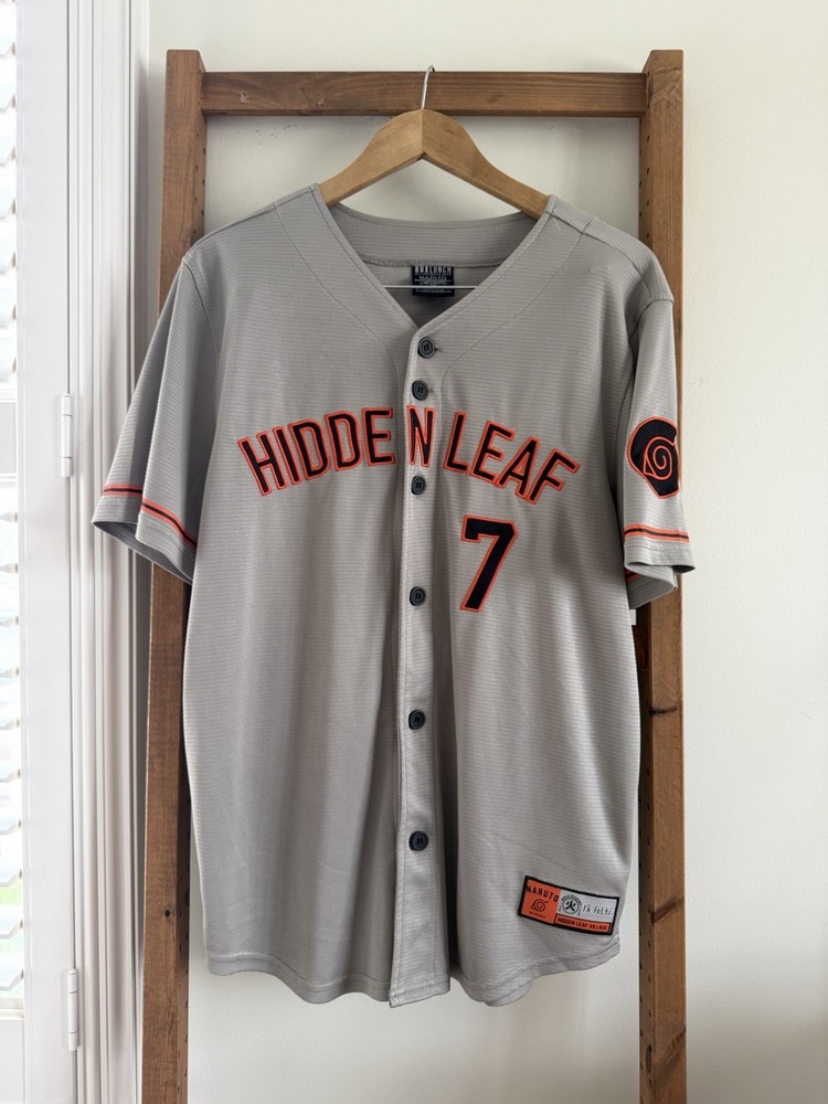 Box Lunch Naruto Shippuden Hidden Leaf Village Uzumaki Baseball Jersey - Mens L
