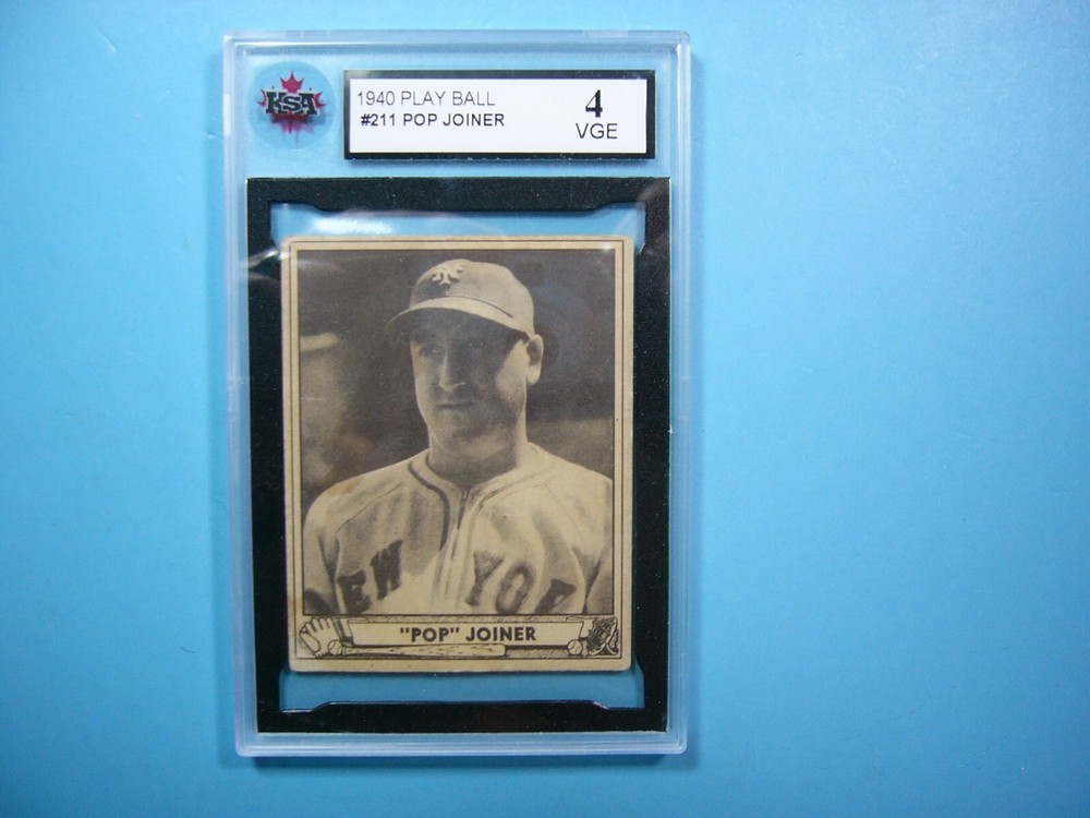 1940 PLAY BALL GUM INC. MLB BASEBALL CARD #211 POP JOINER ROOKIE KSA 4 VG/EX GL