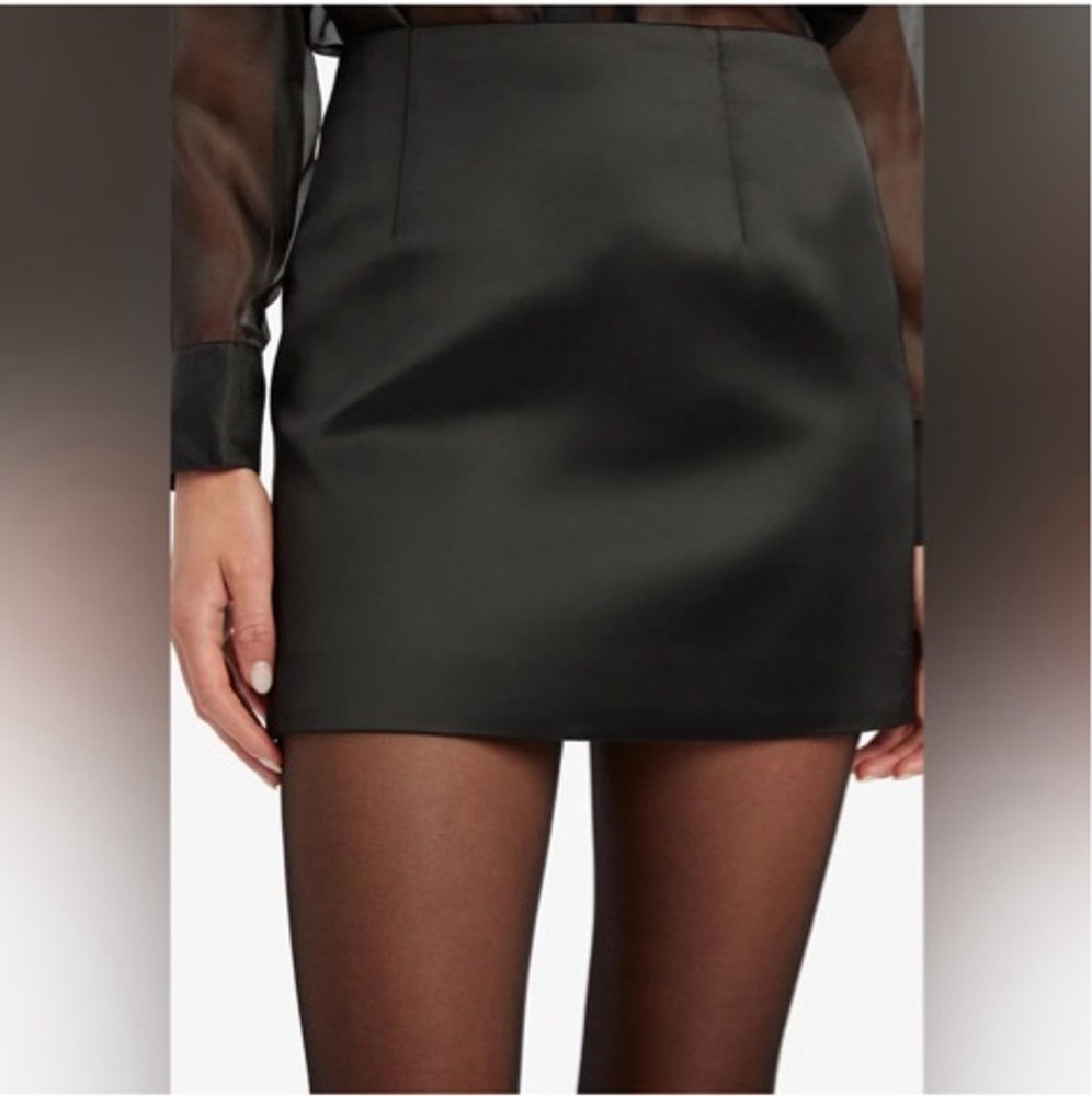 NWT Bardot Black Mya Satin Mini Skirt Size 4