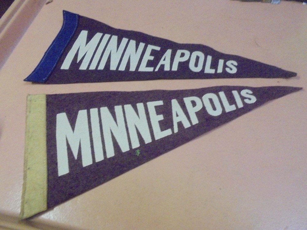 Vintage Two Minneapolis Felt Pennants