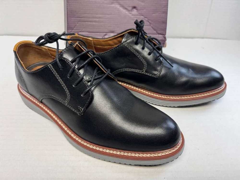 Johnston & Murphy Upton Plain Toe Black Full Grain 10.5 M