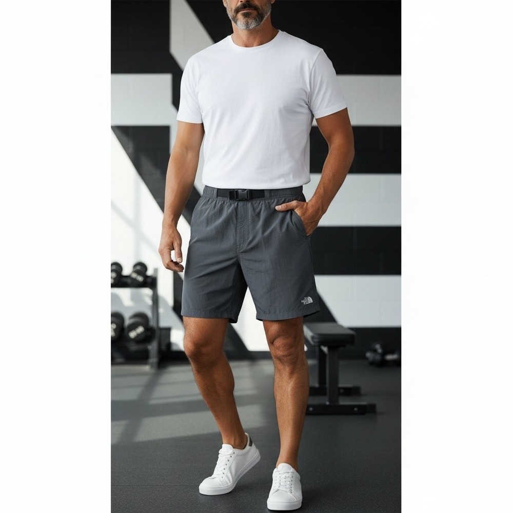 The North Face Mens Class V Belted Shorts Charcoal Grey / Black XXL Reg Hiking