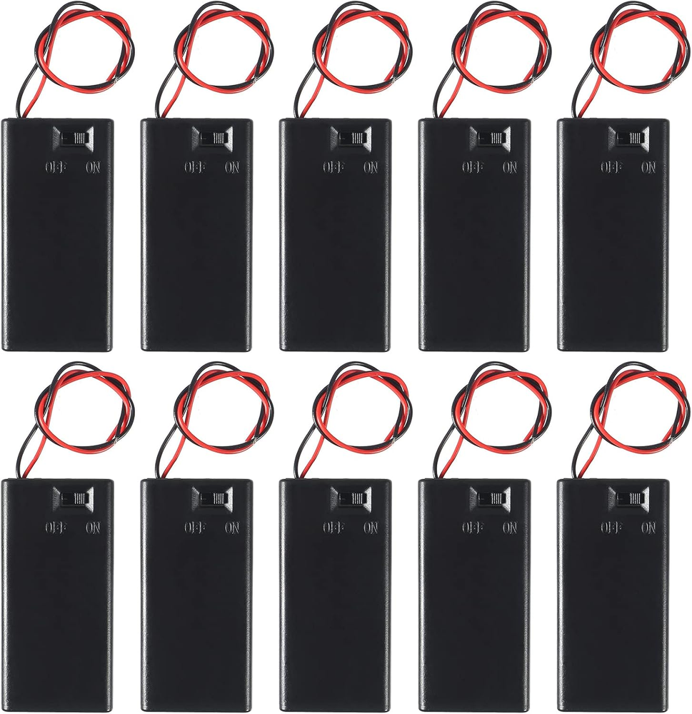 10Pcs 9V Battery Holder, 9 Volt Battery Holder with Switch, 9V Battery Case Conn