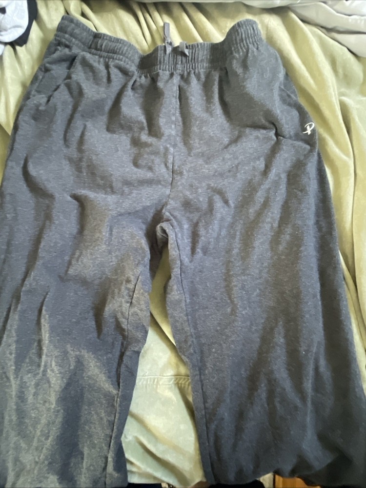 Men's Jogger Pants Black Size L Drawstring Elastic Waist