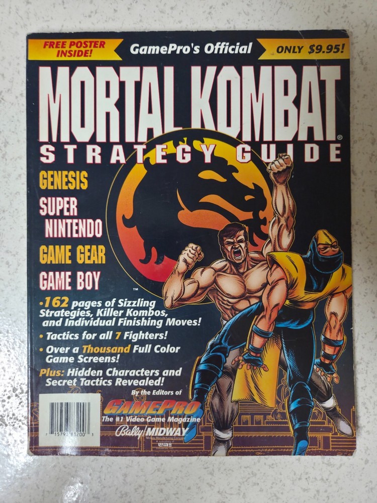 Mortal Kombat Gamepro Strategy Guide Very Rare! Mk No Poster